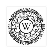 分岐フィレースのようリグリー名イニシャル差出人住所 セルフインキングスタンプ (デザイン)