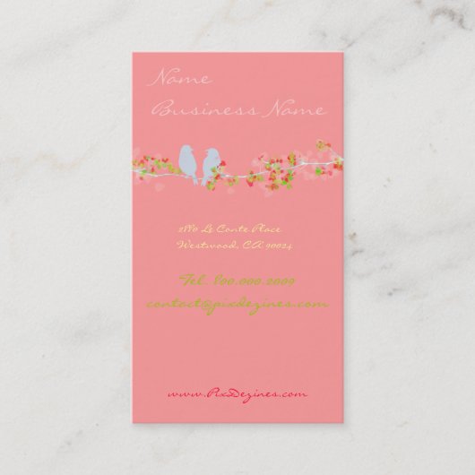 分岐プロファイルカード上の鳥 名刺 (正面)