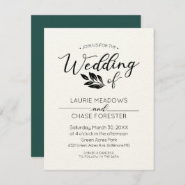 分岐ミニマル結婚式招待状 招待状