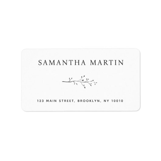 分岐モダンシンプルエレガント差出人住所ラベル ラベル (正面)