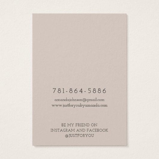 分岐モダンフープ自然イヤリング表示カード (裏面)