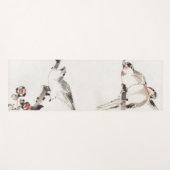 分岐日本のヨガマット上のウッドブロックプリント鳥 ヨガマット (正面(横))