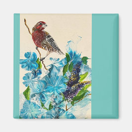 分岐磁石上の鳥 マグネット