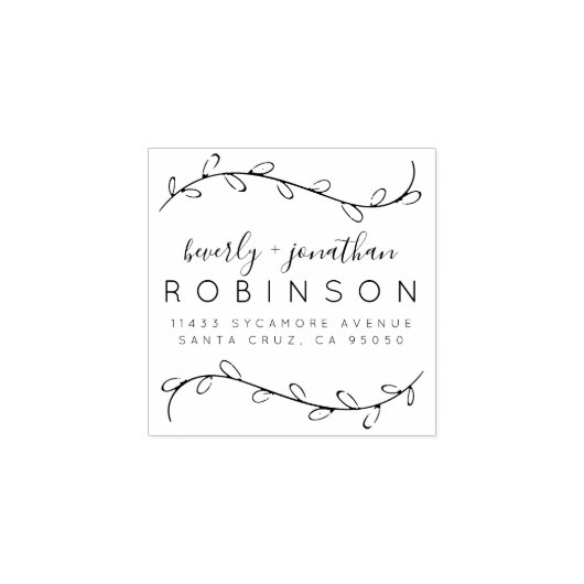 分岐素朴とスクリプエレガントトの差出人住所 ラバースタンプ (インプリント)