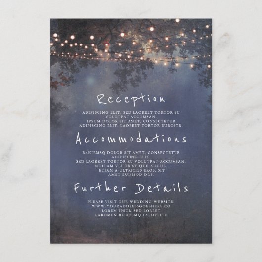 分岐素朴とライトの結婚詳細挿入 エンクロージャーカード (正面)