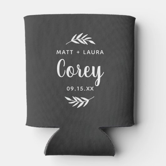 分岐素朴花婿介添人 |編集可能な色 缶クーラー (裏面)