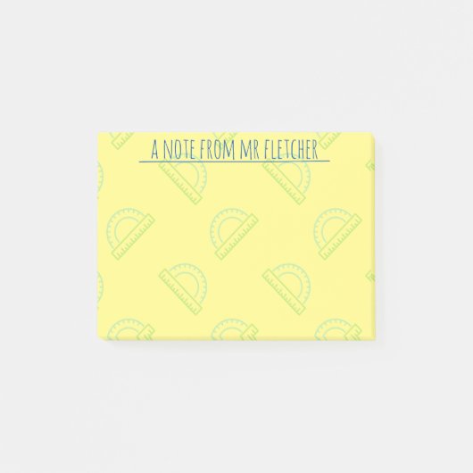 分度器パーソナライズされた算数パターン ポストイット (正面)