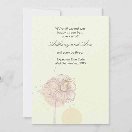 分散させた種の妊娠の発表 案内状 (正面)