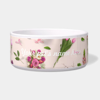 分散させた花のピンク ボウル