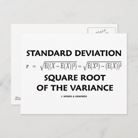 分散の標準偏差の平方根 ポストカード (正面/裏面)