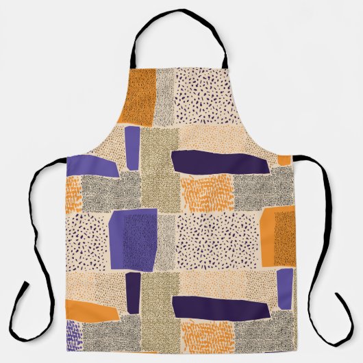 分散ジオメトリ線:抽象芸術アート エプロン (正面)