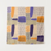 分散ジオメトリ線：抽象芸術アート タペストリー (正面(横))