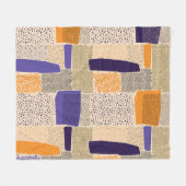 分散ジオメトリ線：抽象芸術アート フリースブランケット (正面(横))