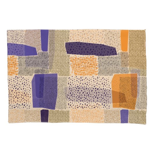 分散ジオメトリ線：抽象芸術アート 枕カバー (正面)