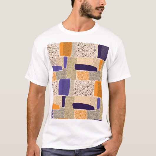 分散ジオメトリ線：抽象芸術アート Tシャツ (正面)