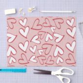 分散ハートパターン10インチx 15インチティッシュペーパー 薄葉紙 (クラフト)