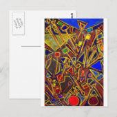 分散文房具(抽象芸術表現主義) ポストカード (正面/裏面)