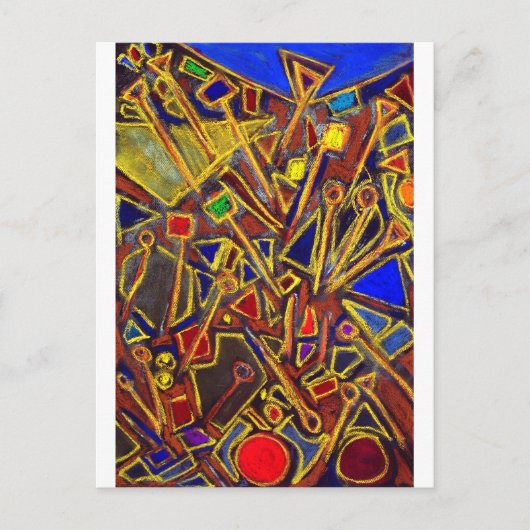 分散文房具(抽象芸術表現主義) ポストカード (正面)