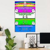 分数の比較{算数ポスター} ポスター (ホームオフィス)