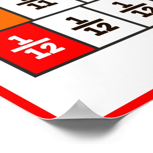 分数の行{Math Poster} ポスター (角)