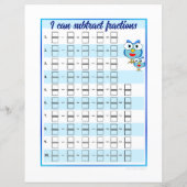 分数の追加と減算が可能テンプレート – シート (裏面)