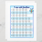 分数の追加と減算が可能テンプレート – シート (正面/裏面)