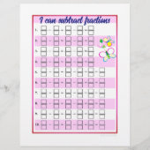 分数の追加と減算のテンプレート レターヘッド (裏面)