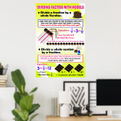 分数をモデルで分割する{Math Poster} ポスター (ホームオフィス)