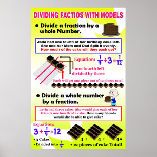 分数をモデルで分割する{Math Poster} ポスター