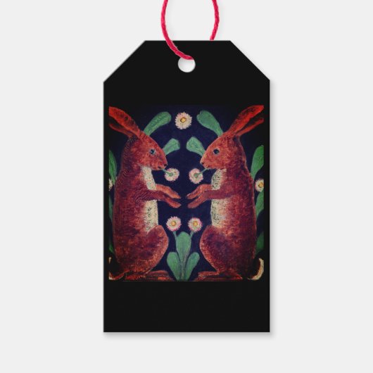 分枝と花の色彩の鮮やか贈りラベル ギフトタグ (正面)