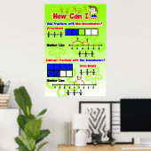 分母のような分数の追加/減算 ポスター (ホームオフィス)