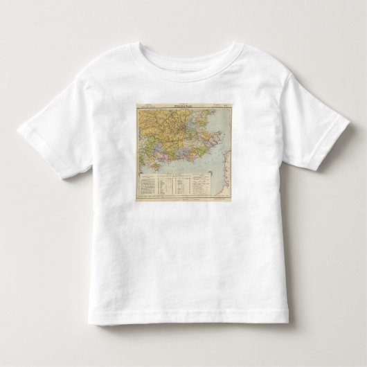 分水界の地図イギリス、ウェールズ6 トドラーTシャツ (正面)