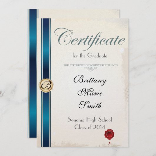 分科証明書卒業招待状 招待状 (正面/裏面)