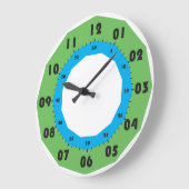 分秒のダイヤル黒番 ラージ壁時計 (傾斜)