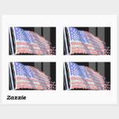 分解された旗のステッカー 長方形シール (シート)