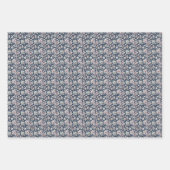 分身のための黒い背景の冬の花 ラッピングペーパーシート (正面)