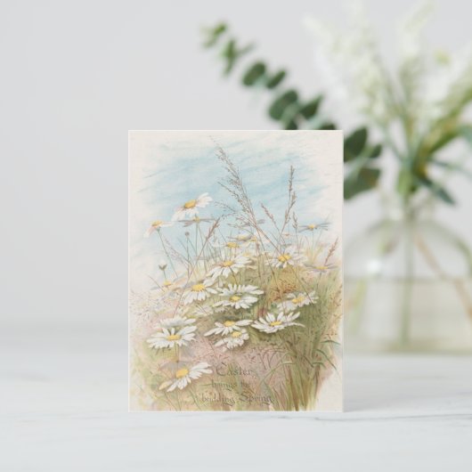 分野のイースターカードのヴィンテージのデイジー シーズンポストカード (スタンド正面)