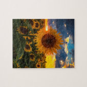 分野のカラフルなヒマワリ ジグソーパズル (横)