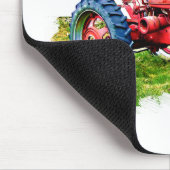 分野のヴィンテージの赤いトラクター マウスパッド (コーナー)