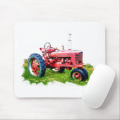 分野のヴィンテージの赤いトラクター マウスパッド (マウス)