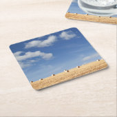 分野の干し草ベール スクエアペーパーコースター (アングル)