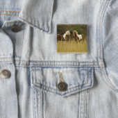 分野の正方形ボタンのペンキの子馬 缶バッジ (インサイチュ)
