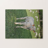 分野の白い子牛 ジグソーパズル (横)