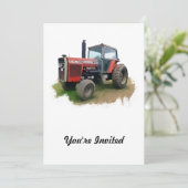 分野のMasseyファーガソンの赤いトラクター 招待状 (スタンド正面)