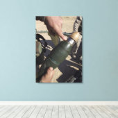 分隊のリーダーが遅延設定を指す キャンバスプリント (インサイチュ (ウッドフロア))