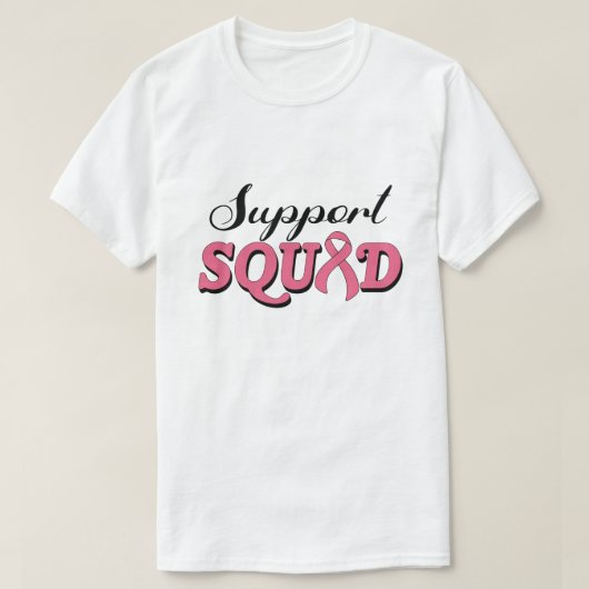 分隊の乳がん戦闘機、ピンクがん Tシャツ (デザイン正面)