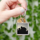 分隊の自動銃兵のシルエット キーホルダー (手)