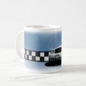 分隊のCheckerbandの青のマグ コーヒーマグカップ (正面左)