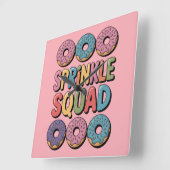 分隊を振りかける | ベビー散布 スクエア壁時計 (傾斜)