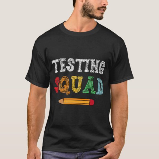 分隊コスチューム試験日先生学生学校おもしろい Tシャツ (正面)
